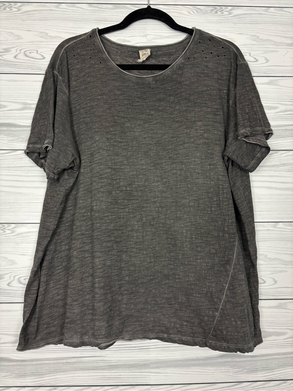 Magnolia Pearl gray jersey burnout short sleeve t-shirt one size boho